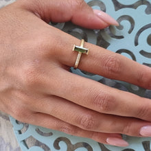 Load image into Gallery viewer, Bi-Color Tourmaline and Diamond Ring in 14K Gold – Modern Fine Jewelry with Watermelon Gemstone