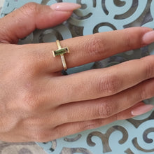 Load image into Gallery viewer, Bi-Color Tourmaline and Diamond Ring in 14K Gold – Modern Fine Jewelry with Watermelon Gemstone