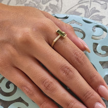 Load image into Gallery viewer, Bi-Color Tourmaline and Diamond Ring in 14K Gold – Modern Fine Jewelry with Watermelon Gemstone