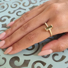 Load image into Gallery viewer, Bi-Color Tourmaline and Diamond Ring in 14K Gold – Modern Fine Jewelry with Watermelon Gemstone