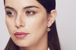 Sapphire Ruby Dangle Earrings
