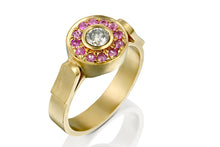 Load image into Gallery viewer, Diamond pink sapphire Engagement Ring