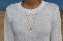 Load image into Gallery viewer, Long Round Necklace 18k Gold with baguette Diamond