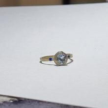 Load image into Gallery viewer, Aquamarine Enagement Ring with Blue Sapphire