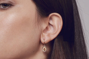 Drop Sapphires Rubies Hanging Earrings