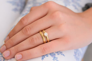Wedding Stacking Ring Set Gold