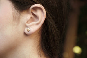 Sapphires Round Stud Earrings