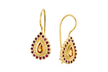Load image into Gallery viewer, Drop Sapphires Rubies Hanging Earrings