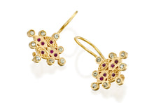 Load image into Gallery viewer, Ruby Sapphires  Dangle Earrings