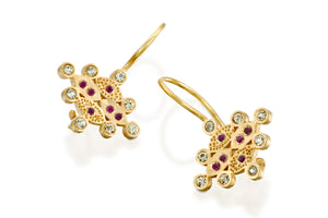 Ruby Sapphires  Dangle Earrings