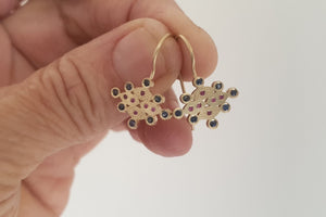 Sapphire Ruby Dangle Earrings