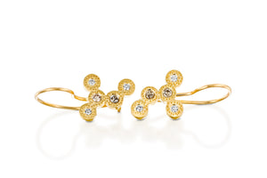 Diamonds Bridal Earrings 18k Solid Gold