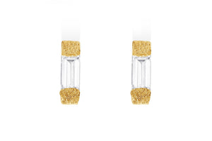 Stud Post Earrings with Baguette Diamonds