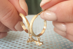 Stud Earrings with square Diamonds Bridal Earrings