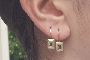 Baguette Emeralds Drop Earrings