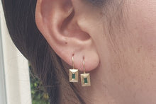 Load image into Gallery viewer, Baguette Emeralds Drop Earrings