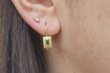 Load image into Gallery viewer, Baguette Emeralds Drop Earrings