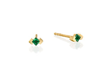 Load image into Gallery viewer, Dainty Emerald Studs