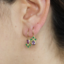 Load image into Gallery viewer, Pear Shape Drop Sapphire Emerald Earrings in 18k