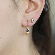 Load image into Gallery viewer, Blue and Yellow Sapphire Marquise Earrings