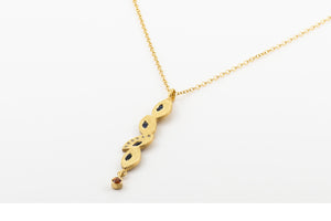 Blue Sapphire Long Necklace Gold