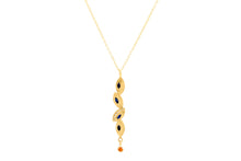 Load image into Gallery viewer, Blue Sapphire Long Necklace Gold
