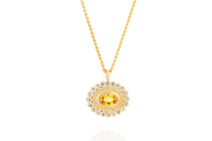 Sapphires Ellipse Necklace 18k Gold