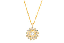 Load image into Gallery viewer, Diamond Sapphire Round Necklace 18k Gold