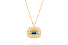 Load image into Gallery viewer, Blue Sapphire Rectangle 18k Necklace