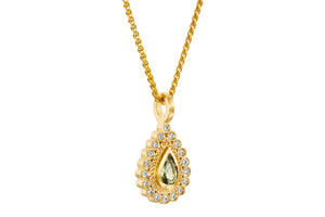 Sapphire Diamonds Drop Necklace Gold
