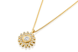 Diamonds Round Necklace 18k Gold