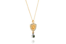 Load image into Gallery viewer, 18k Gold Necklace set with Yellow Sapphire, Blue Sapphire and Tourmaline