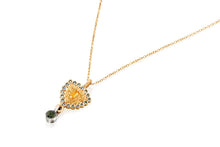 Load image into Gallery viewer, 18k Gold Necklace set with Yellow Sapphire, Blue Sapphire and Tourmaline
