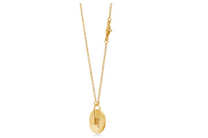 Long Round Necklace 18k Gold with baguette Diamond