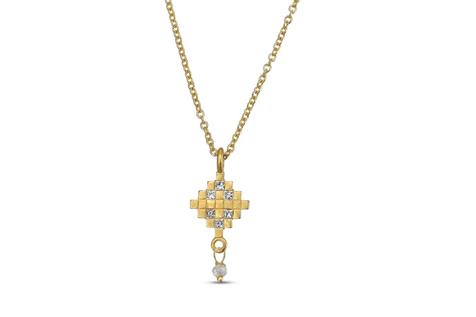18k  Necklace with square Diamond