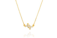 Load image into Gallery viewer, 18k Gold Necklace with square Diamonds