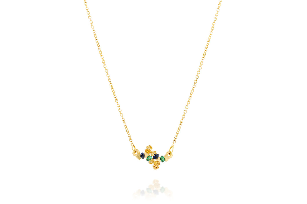 Sapphires Necklace 18k Gold