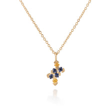 Load image into Gallery viewer, Blue and Yellow Sapphire Necklace 18k Gold
