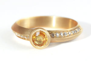 Sapphire Diamond Solitaire Engagement  Ring