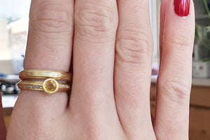 Stacking Wedding rings, Yellow Sapphire and Diamond