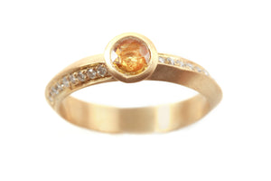 Sapphire Diamond Solitaire Engagement  Ring