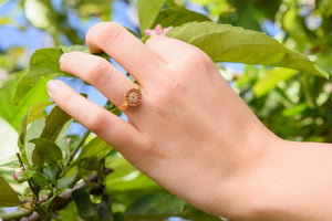 Diamond sapphire Engagement Ring 18k gold