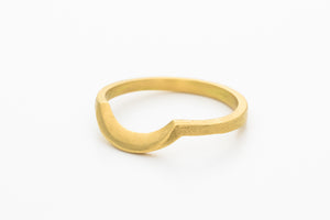 18k Gold Curved Stack Wedding Band