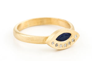 Blue Sapphire Diamonds Engagement Ring