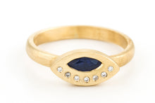 Load image into Gallery viewer, Blue Sapphire Diamonds Engagement Ring