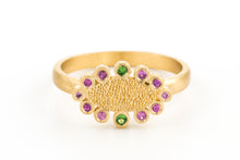 Load image into Gallery viewer, 18k gold Sapphire Tsavorite Marquise Ring