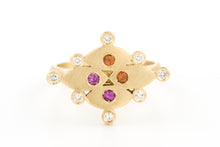 Load image into Gallery viewer, 18k Gold Diamond Sapphire marquise ring