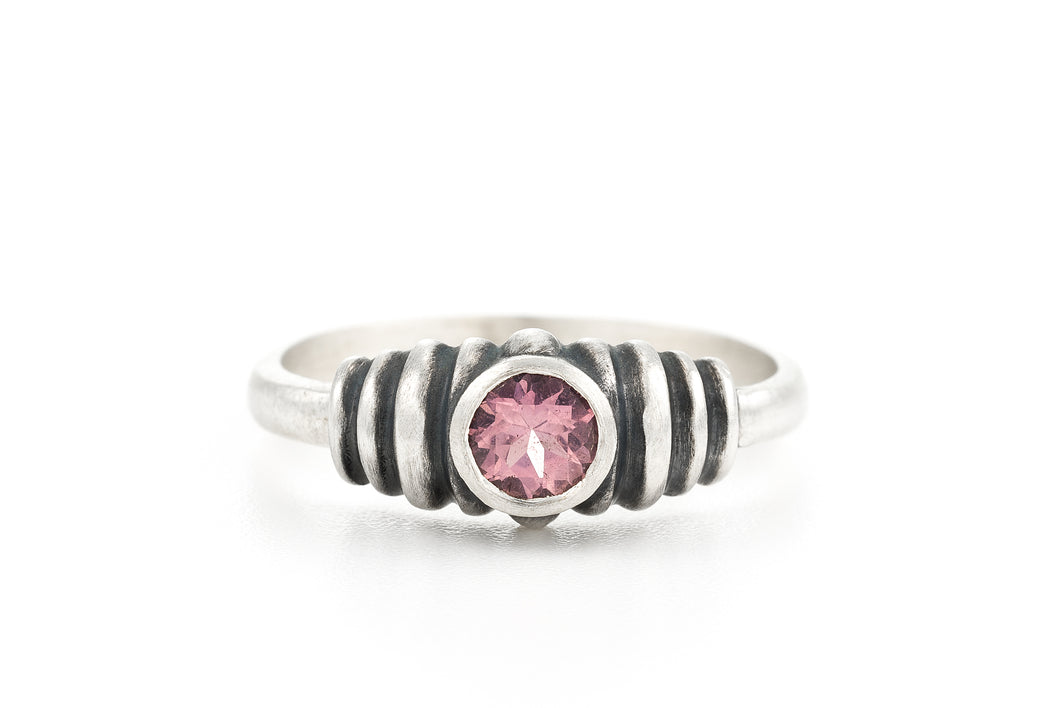 Tourmaline Solitaire Silver Ring