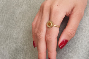 18k unique Sapphires Engagement Ring