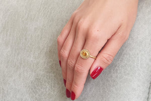 18k unique Sapphires Engagement Ring